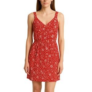 Market & Spruce V-Neck Floral Tank Dress in Red NWT Size Medium